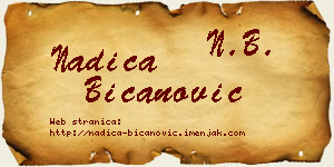 Nadica Bicanović vizit kartica